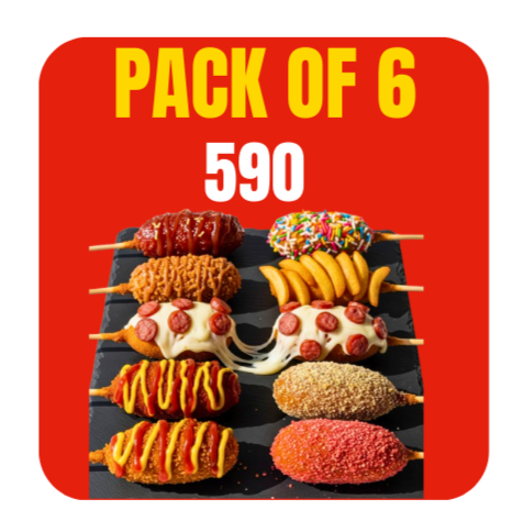 pack of 6 3 to 4 inch corndog diffrent flavours